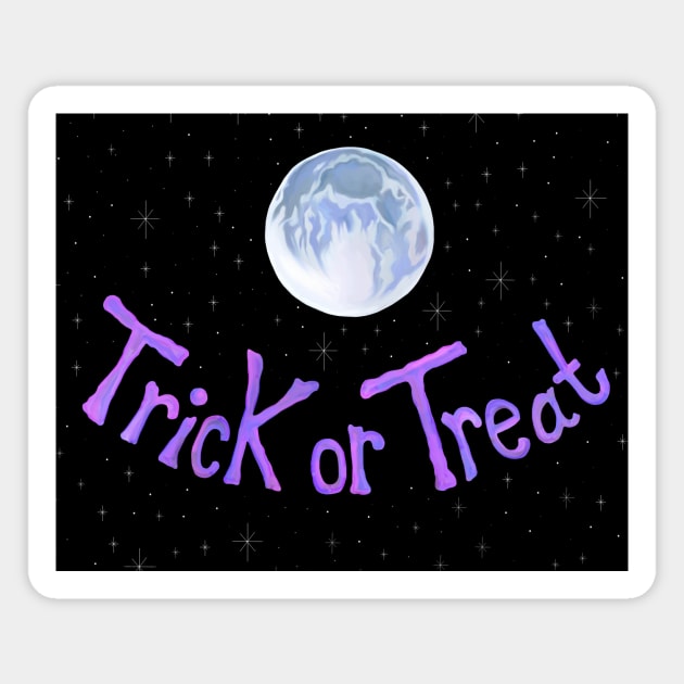 Trick or Treat Night Moon Sky Magnet by Art by Deborah Camp